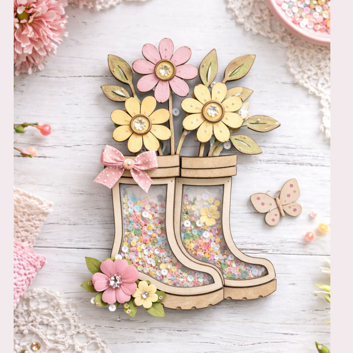 CrafTreat 3D Shaker Chipboards - Boots