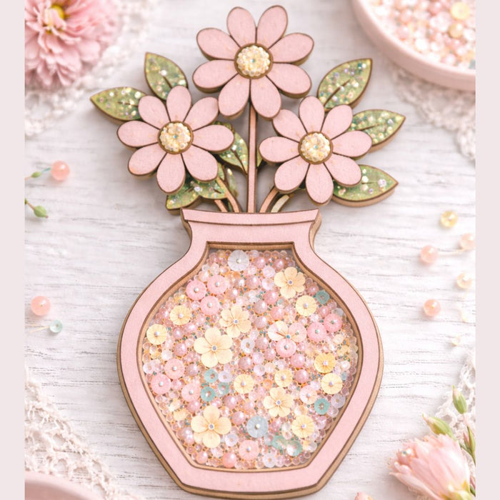 CrafTreat 3D Shaker Chipboards - Flower Vase