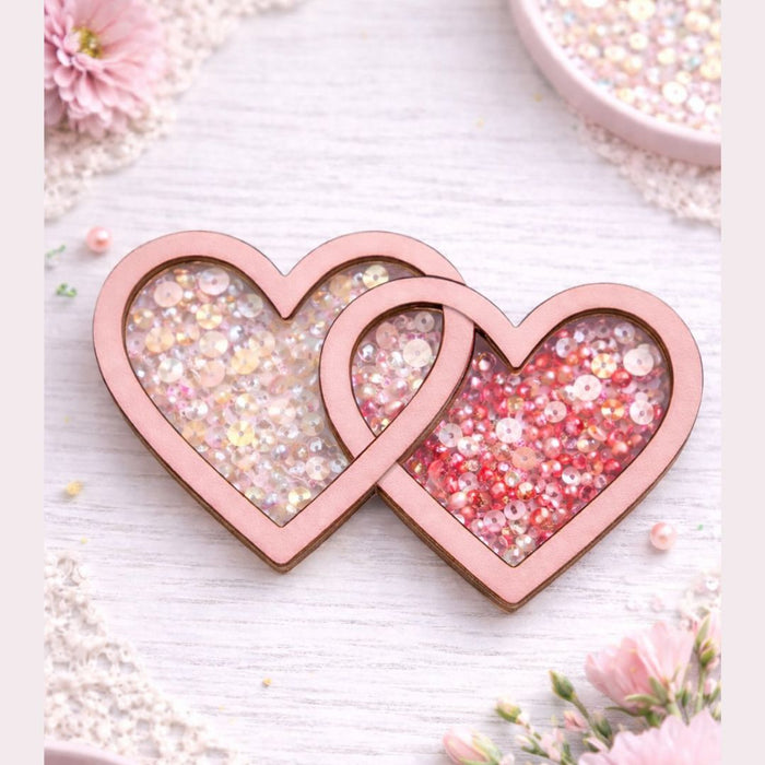 CrafTreat 3D Shaker Chipboards - Interlocked Hearts 