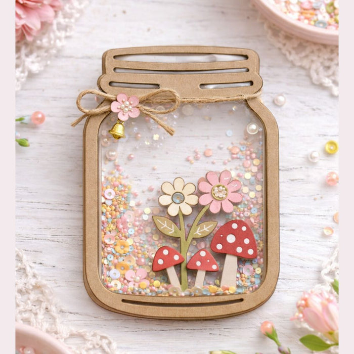 CrafTreat 3D Shaker Chipboards - Mason Jar