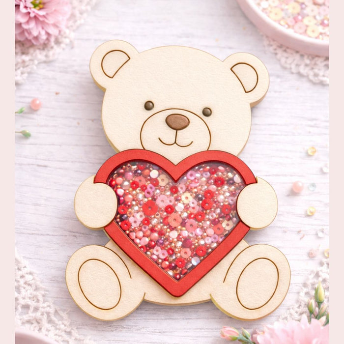 CrafTreat 3D Shaker Chipboards - Teddy With Heart