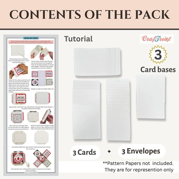 CrafTreat Card Blanks - Quadruple Slider Card Contents of pack