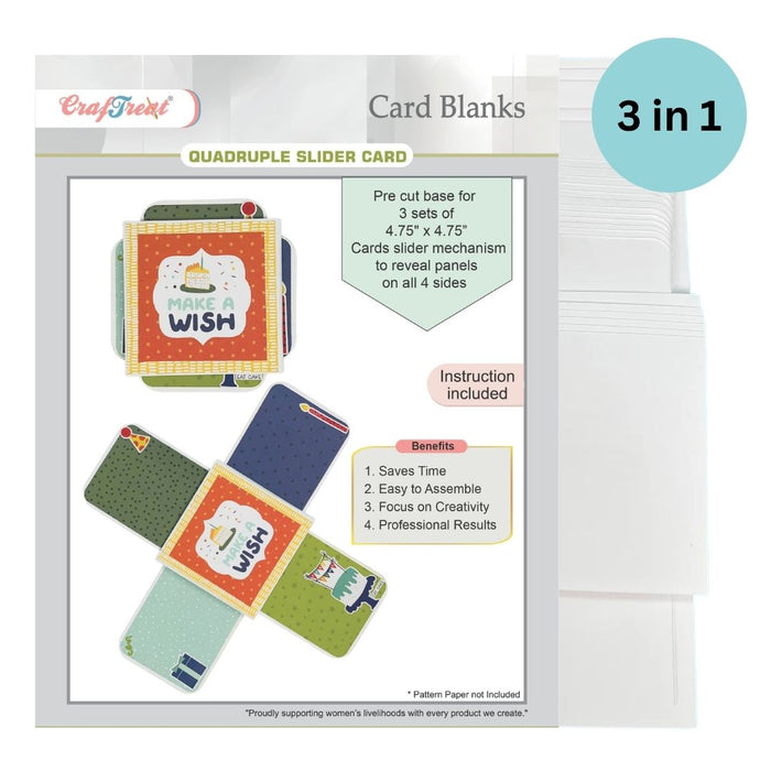 CrafTreat Card Blanks - Quadruple Slider Card inside of pack