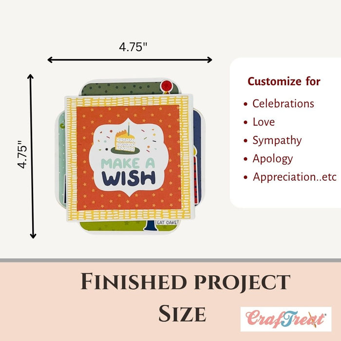 CrafTreat Card Blanks - Quadruple Slider Card Project size