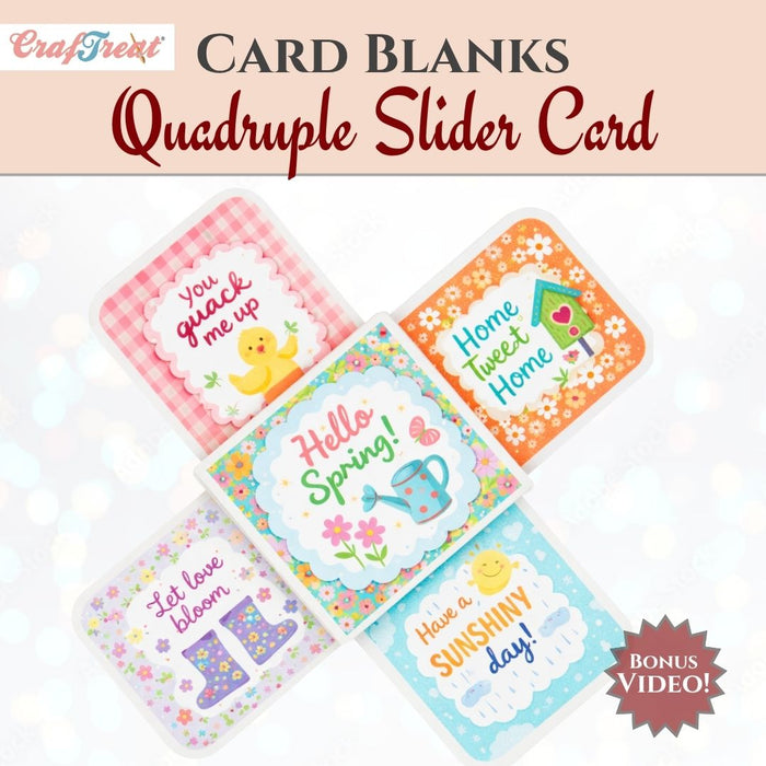 CrafTreat Card Blanks - Quadruple Slider Card - White - 3 Sets