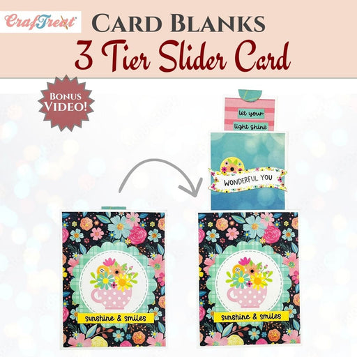 CrafTreat Card Blanks  3 Tier Slider Card CCB003
