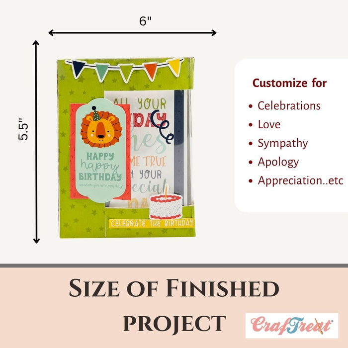 CrafTreat Card Blanks  Acetate window Card Box Finished Project Size CCB004