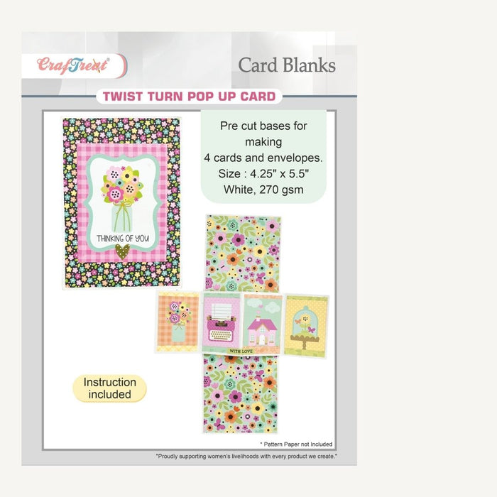 CrafTreat Card Blanks Twist Turn Pop up Card CCB001 1