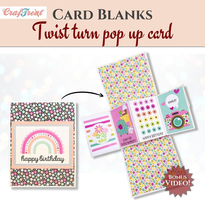 CrafTreat Card Blanks Twist Turn Pop up Card CCB001