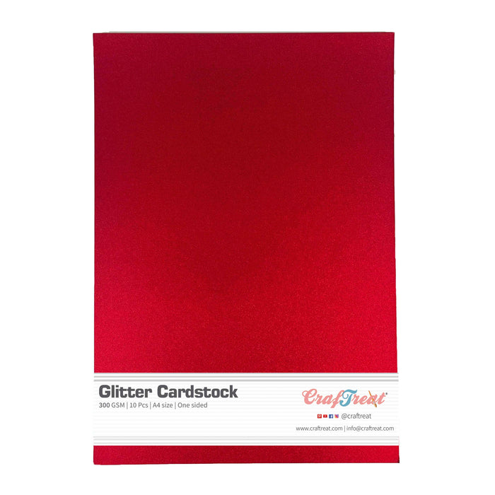 Craftreat Glitter Cardstock - Red 10pcs