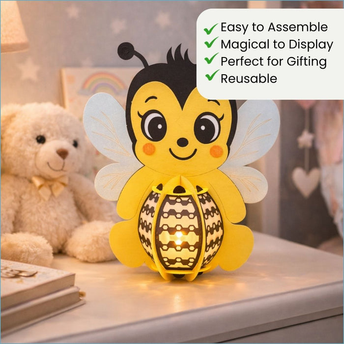 CrafTreat DIY Paper Lanterns Bumble Bee Features CTL017