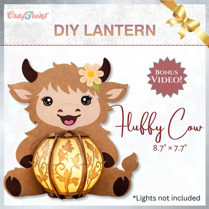 CrafTreat DIY Paper Lanterns Fluffy Cow CTL020