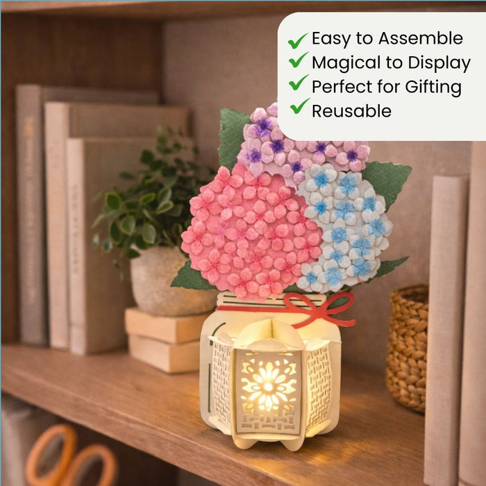 CrafTreat DIY Paper Lanterns Hydrangea JarFeatures CTL014