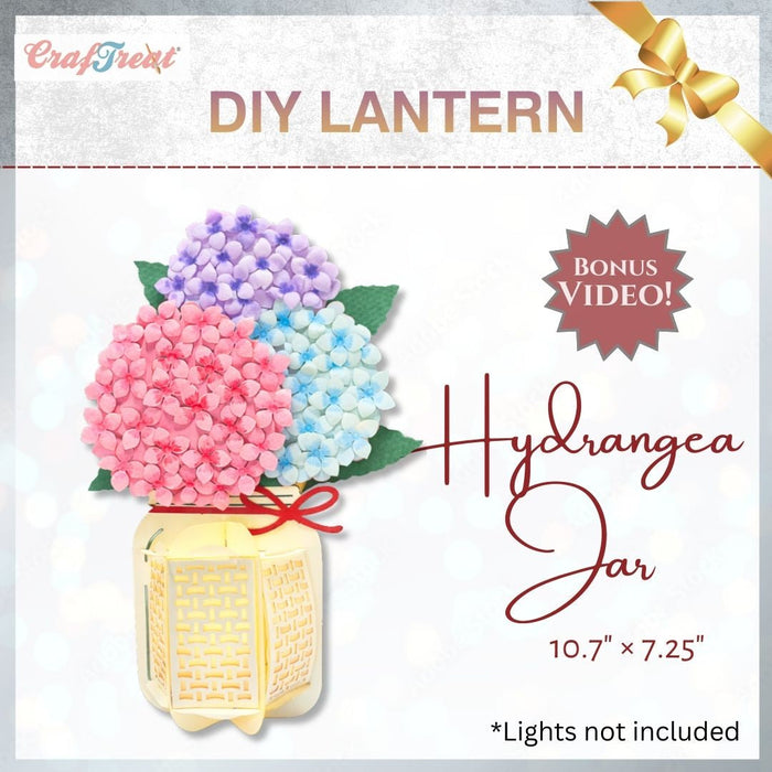 CrafTreat DIY Paper Lanterns Hydrangea Jar Home Decor CTL014