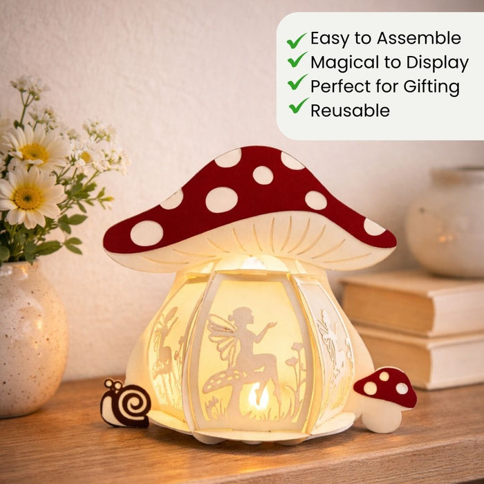 CrafTreat DIY Paper Lanterns Mushroom Features CTL015