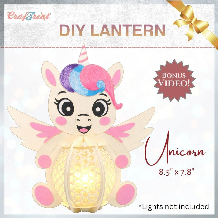 CrafTreat DIY Paper Lanterns Unicorn CTL022