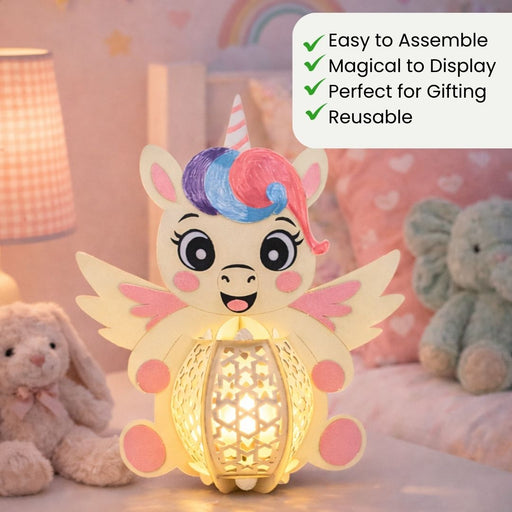 CrafTreat DIY Paper Lanterns Unicorn Features CTL022