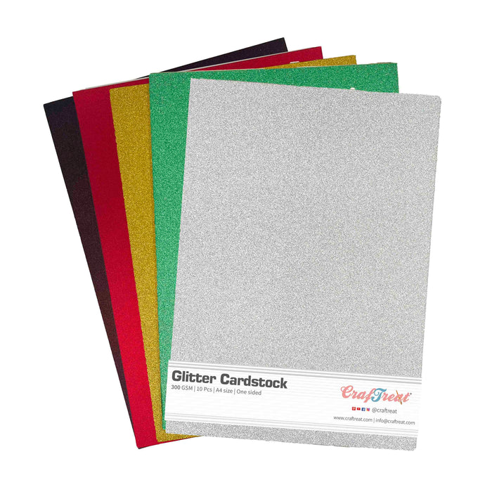 CrafTreat Glitter Cardstock - Multicolor 10pcs