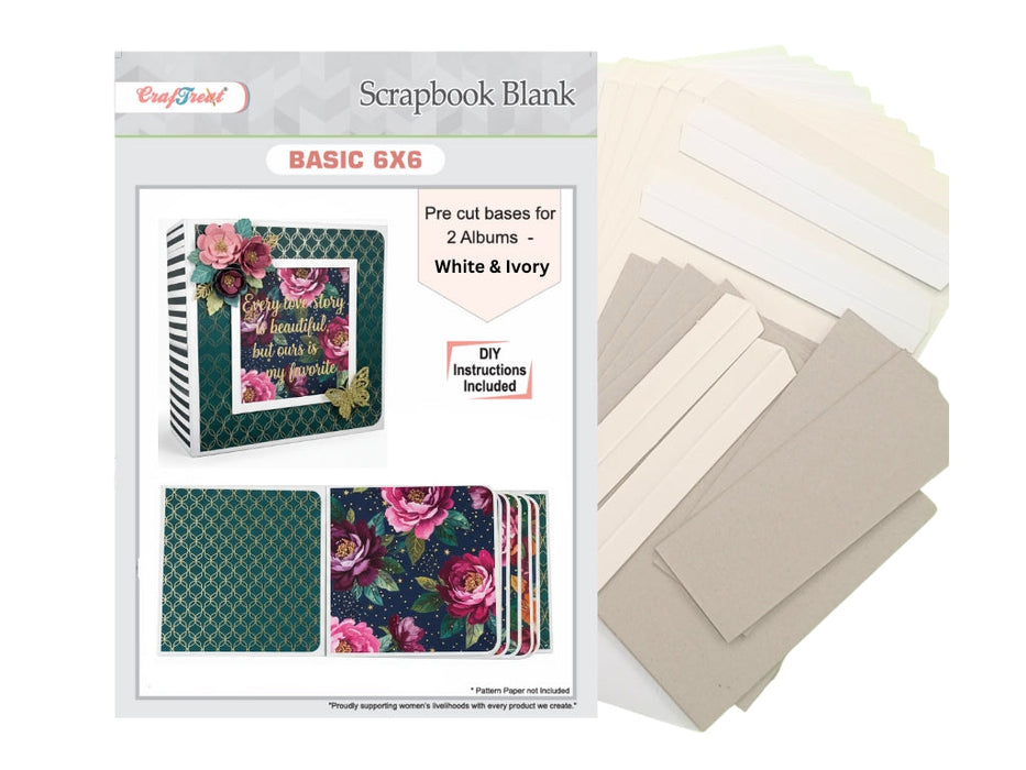 CrafTreat Scrapbook Blank Precut Album Base  - White and Ivory CAB036 Products Preview