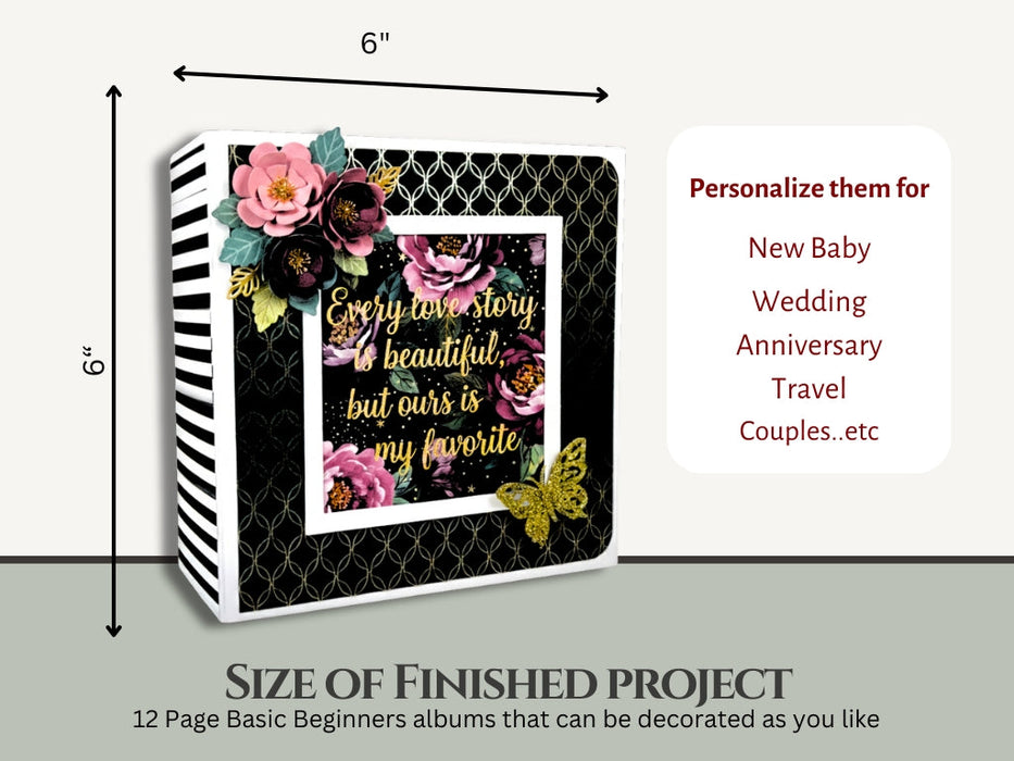 CrafTreat Scrapbook Blank Precut Album Base  - White and Ivory CAB036 Projects Finishing Size