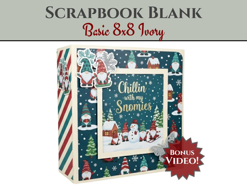 CrafTreat Scrapbook Blank Precut Album Base - Basic 8x8 - Ivory White CAB040 1