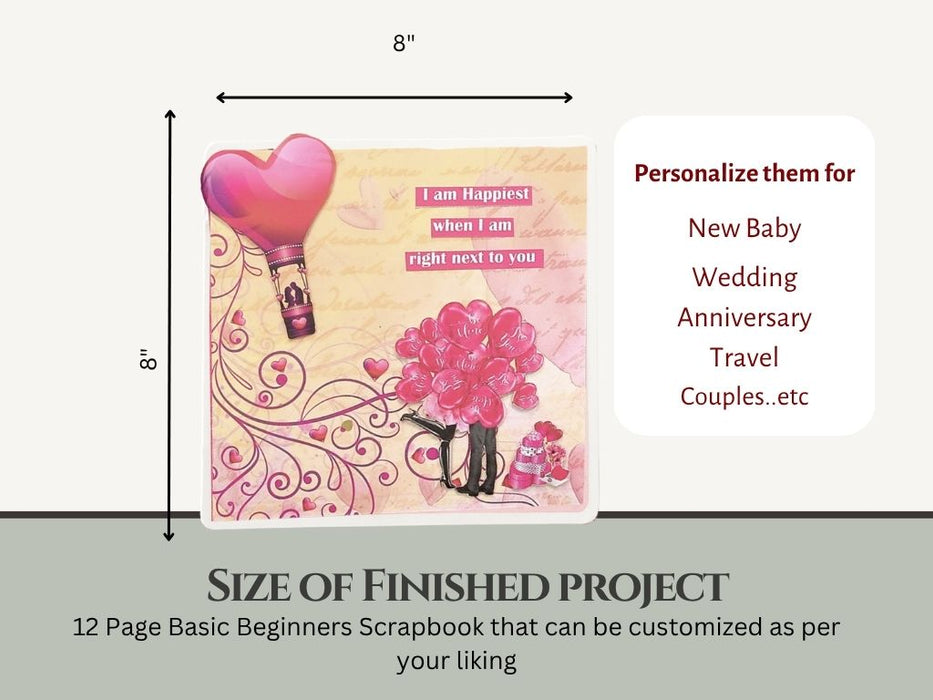 CrafTreat Scrapbook Blank Precut Album Base - Basic 8x8 - Ivory White CAB040 Projects Finishing Size