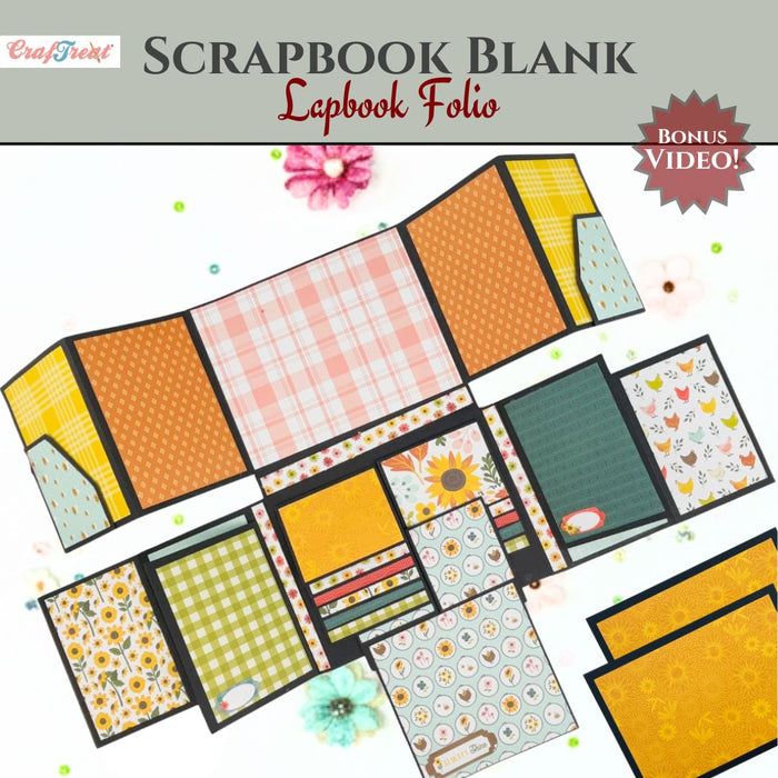 Craftreat Scrapbook Blanks LapBook Folio Black CAB047
