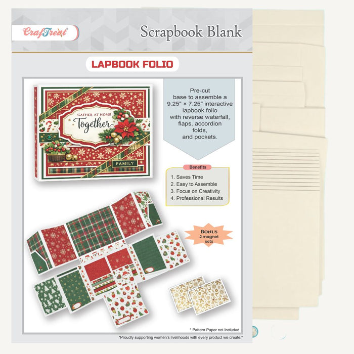 Craftreat Scrapbook Blanks Lapbook Folio Ivory Inside of pack CAB050