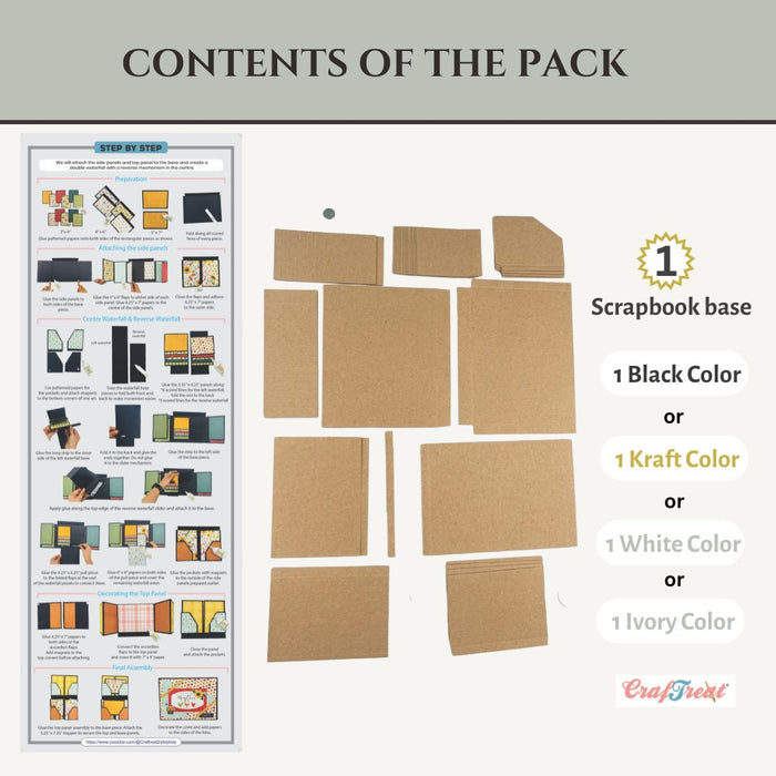 Craftreat Scrapbook Blanks Lapbook Folio Kraft Contents of the pack CAB048