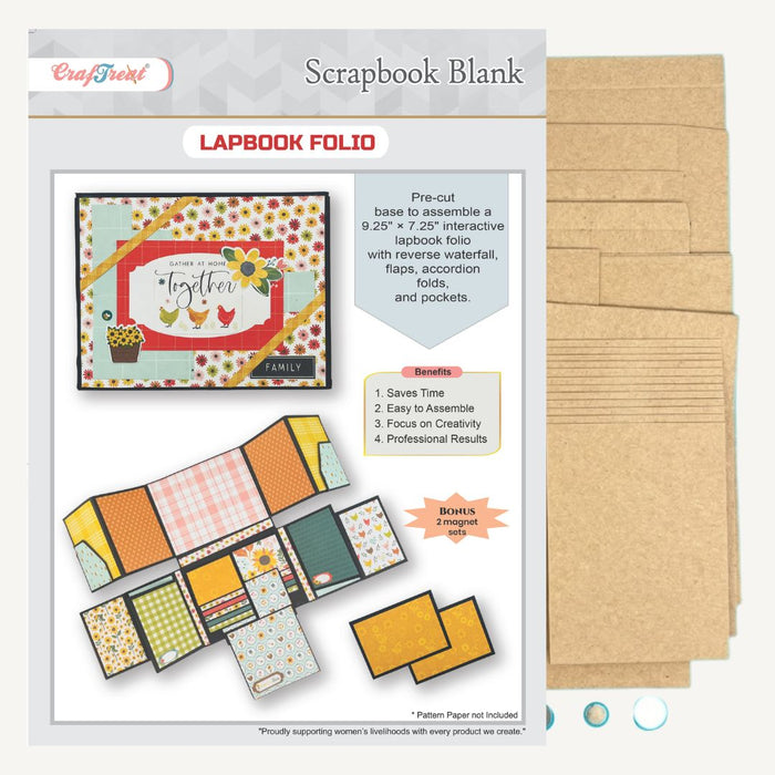 Craftreat Scrapbook Blanks Lapbook Folio Kraft Inside of pack CAB048