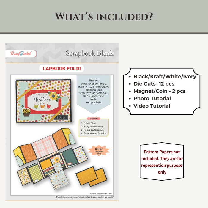Craftreat Scrapbook Blanks Lapbook Folio Kraft Whats Included CAB048