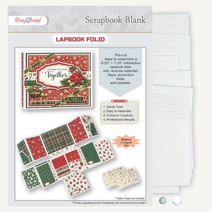Craftreat Scrapbook Blanks Lapbook Folio White Inside of pack CAB049
