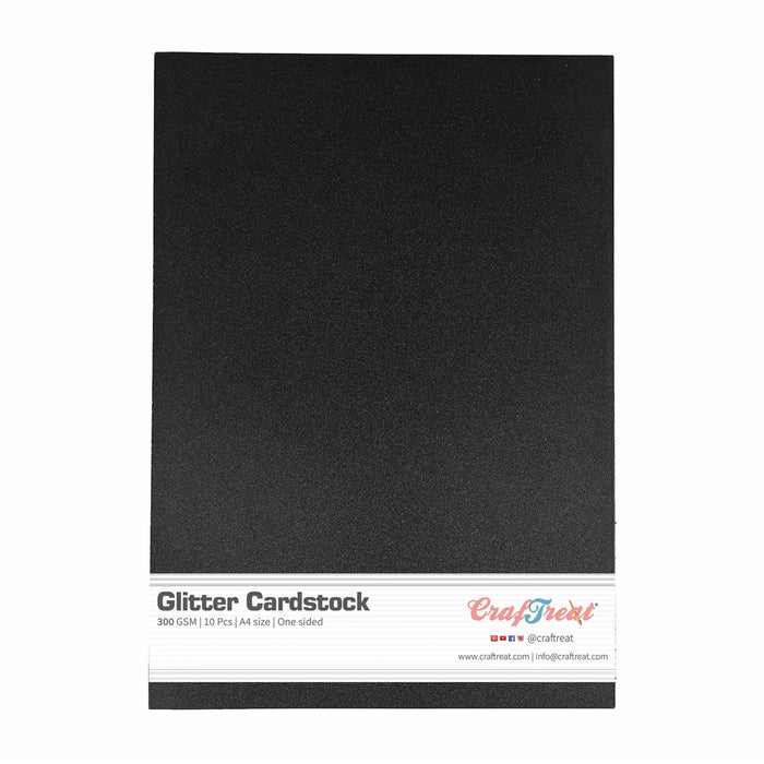 CrafTreat Glitter Cardstock - Black 10pcs