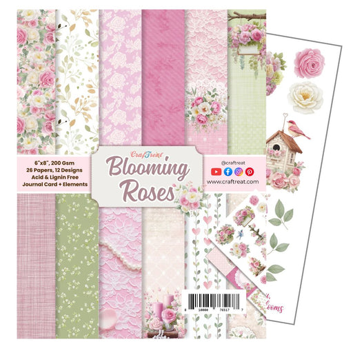 Craftreat Paper Pad Blooming Roses 6"x8" CTPP8026