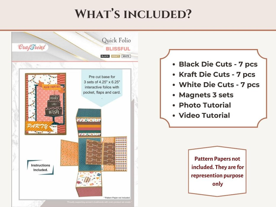 Craftreat Scrapbook Blank Quick Folio - Blissful CQF007 Included