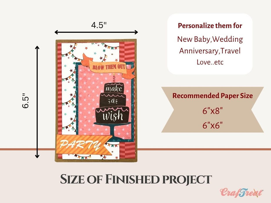 Craftreat Scrapbook Blank Quick Folio - Blissful CQF007 Projects Finishing Size