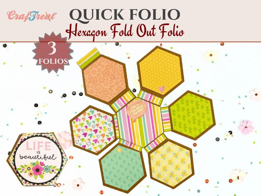 Craftreat Scrapbook Blank Quick Folio - Hexagon Fold out CQF008