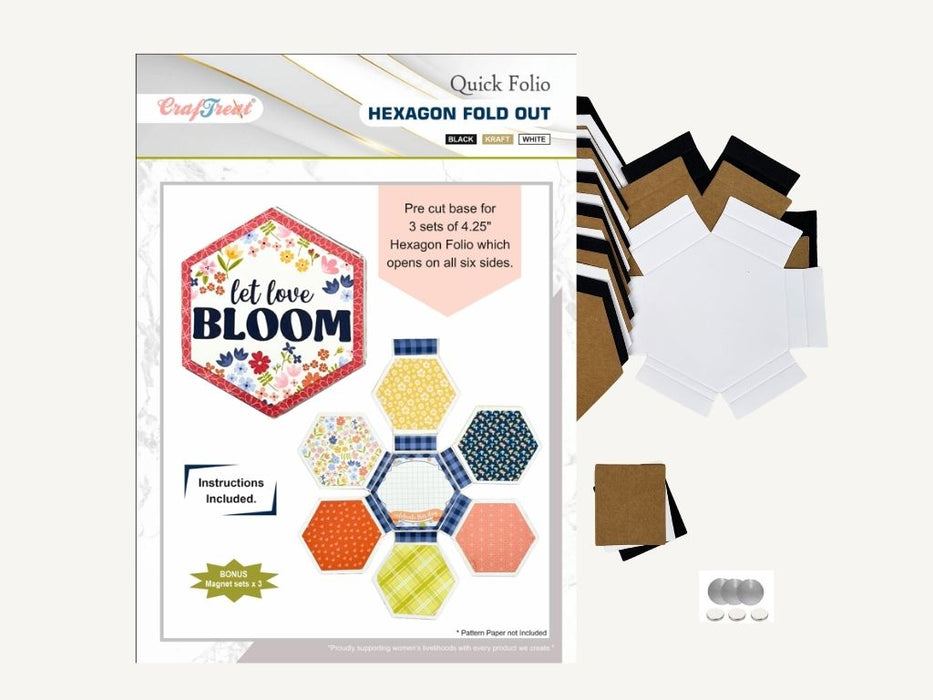 Craftreat Scrapbook Blank Quick Folio - Hexagon Fold out CQF008 Products Preview