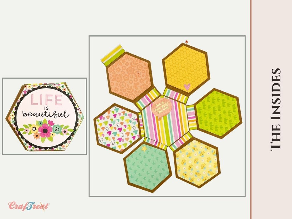 Craftreat Scrapbook Blank Quick Folio - Hexagon Fold out CQF008 Project Inside 1