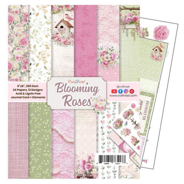 Craftreat Paper Pad - Blooming Roses - 6"x8"