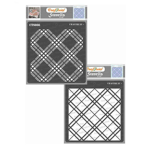 CrafTreat 2 Step Plaid Backround Stencil 6x6 Inches art & craft