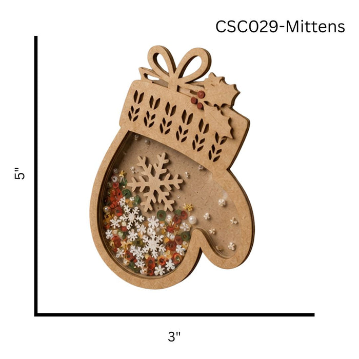 CrafTreat 3D Shaker Chipboards - Mittens Project Size - CSC029
