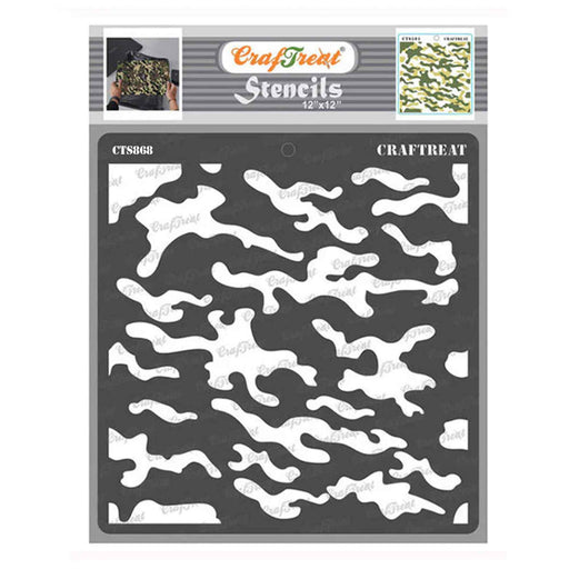 CrafTreat Camouflage Stencil 12x12 Inches Backround for card making for wall art