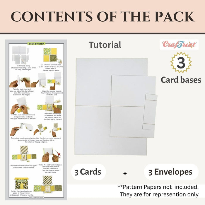 CrafTreat Card Blank House Side Pop-out Card Contents of the Pack CCB010