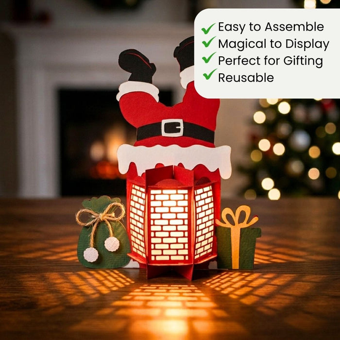 Craftreat DIY Paper Lanterns Santa Stuck in Chimney Instructions-CTL025