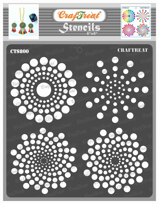 CrafTreat Dot mandala Stencil for Art & Craft Paintings 6x6 Inches