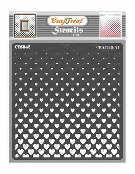 CrafTreat Flying Hearts Background Stencil for Art & Craft Paintings 6x6 Inches