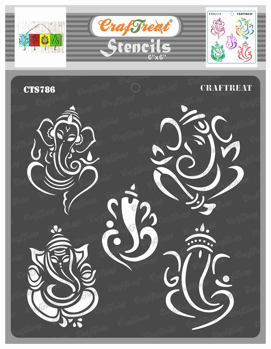 CrafTreat Ganeshas Stencil for Card Making Crafts 6x6 Inches