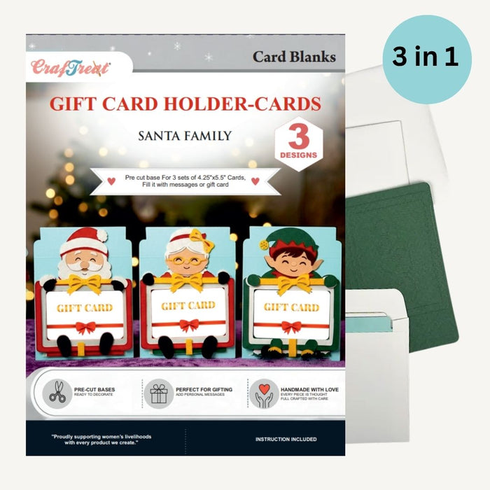 CrafTreat Gift Card Holder Cards - Santa Family