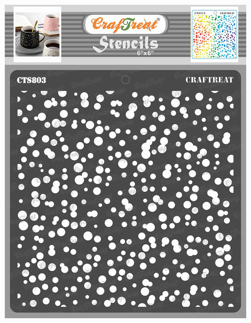 CrafTreat Grimy Dots Pattern Stencil for Card Making Crafts 6x6 Inches